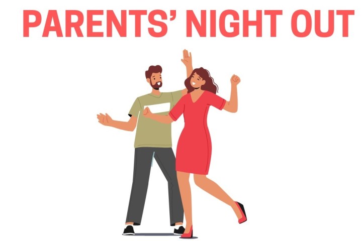 Illustration of a dancing couple under the text 'Parents' Night Out'.